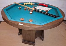 3 in 1 Vintage Billiardtisch Bumper Pool + Pokertisch + Esstisch USA 60ziger