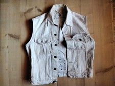 Öko Vintage Jeans Weste weiß