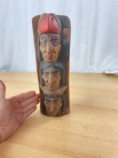 Holz Kopf Indianer NEU Figur