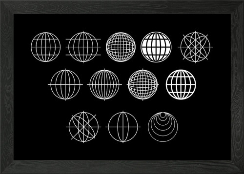 Globe line art set - art, gerahmtes