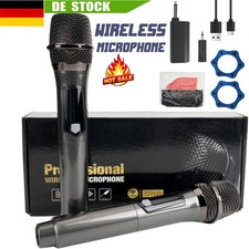 Mikrofon kabellos drahtloses Funkmikrofon Microphone Handmikrofon dynamisch 2stk