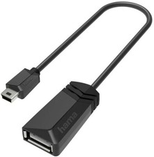 Hama Mini-USB Stecker auf USB-A 2.0 Buchse OTG Adapter Kabel - NEU