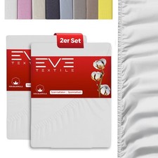 2er Spannbettlaken Spannbetttuch Laken Bettlaken Baumwolle Jersey Atmungsaktiv