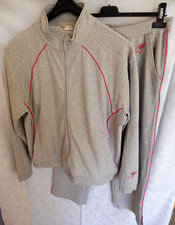 Damen Hausanzug Gr. L hellgrau Wellness-Anzug Baumwollmischung + Elasthan