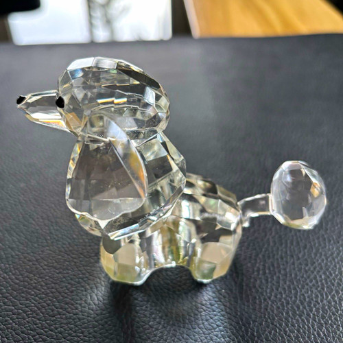 Kristall figur pudel hund - figur,