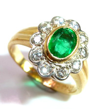 Ring 750 gold 0.84 ct emerald