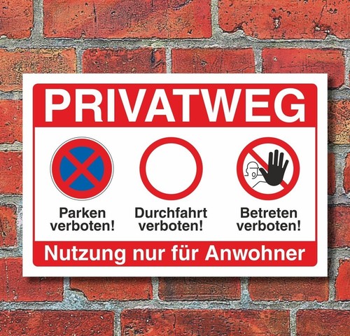 Schild privatweg betreten - schild,