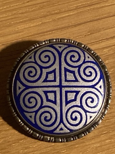 Brosche porzellan silber - brosche,