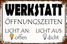 Retro Blechschild WERKSTATT 30