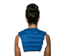 Wärme Nackenhörnchen mit Rückenteil, Nacken Wärmekissen Bio Stoff enzianblau