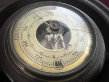 🔴 HUGER Wandbarometer Holzmechanisch Für Boot Vintage