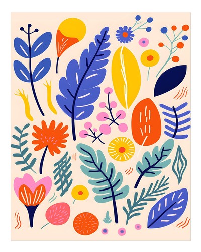 Bunte botanische wandkunst - bunte,