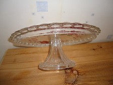 Tortenplatte auf hohem Fuß Rosenmuster Walther Glas