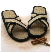 Zimtsandalen Zimtlatschen Kreuzband Schwarz / Natur 37 - 48