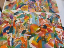 16 bunte Kunststoff Frühstücksbrettchen mit Farbverlauf 23 x 12,4 cm z. basteln