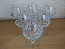 6 Cognac Schwenker aus schwerem Bleikristall Gläser Diamantenschliff 