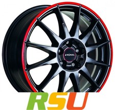 Ronal R54 jetblack-red rim
