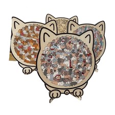 135-teiliges Holzpuzzle in Morandi Farben als Einzigartiges Katzenform PuzzleNeu