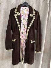 Retro Brauner Wildleder Mantel