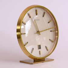 Kienzle Everdate Tischuhr Messing Echtglas Automatikuhrwerk Vintage 70er