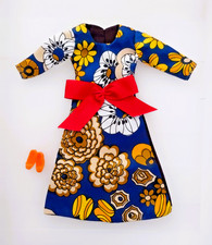 Petra Plasty Boutique #5842 VHTF Seidenkleid mit Schlitz 70er Vintage Fashion