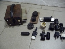 Alte Elektik Bakelit Schalter Fassung Porzellan