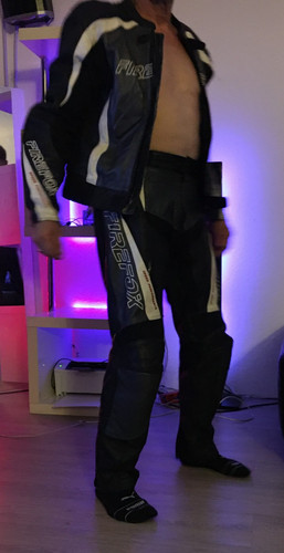 Gay lederkombi schw weiß - lederkombi, schw./weiß