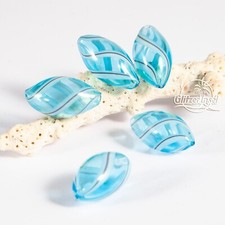 5x Glasperlen Hohlglasperlen Murano Glas Lampwork Handarbeit GlitzerInsel 00072