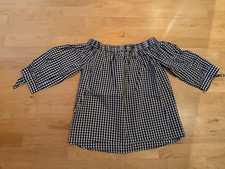 Blau/weiß karierte Carmen Bluse von Only Gr. 40 neu