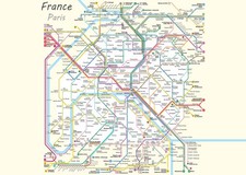 Paris Metro Karte Wandkunst
