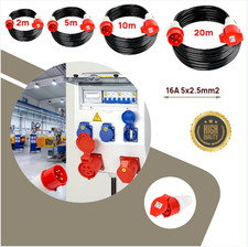 CEE Starkstromkabel 16A 5x2,5mm² Verlängerungskabel 2/5/10/15/20/30M - 400V DHL