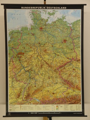 Schul wandkarte brd ddr - brd, u.ex
