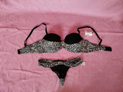 Set schwarz leoparden - bh,