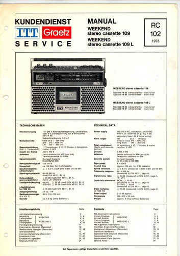 Itt graetz service manual - itt,