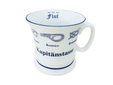 Kapitänstasse aus Porzellan, maritimes Souvenir, schlanker Kaffee- und Teebecher