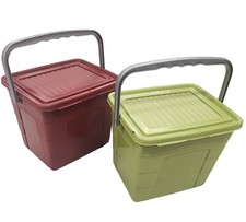 2XWaschmittelbox 4L Waschpulverbox Waschmitteldose Waschmittelbehälter grün rot