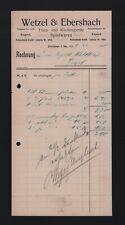ZWICKAU, Rechnung 1910, Wetzel