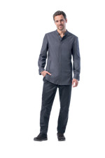 LEIBER Kochhemd Koch Kochkleidung Stretch Kochjacke Kochjacken jeansgrau