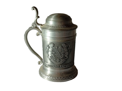 Zinnbecher mit deckel sachsen - deckel,