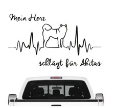 Akita Inu Japan Aufkleber Auto Herz Heartbeat Hundeaufkleber Hunde  Folie