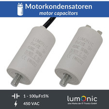Lumonic Anlaufkondensator Stecker/Kabel 1-100µF 1-100uF 450VAC Motorkondensator 