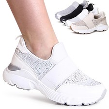 Damen Plateau Sneaker Glitzer