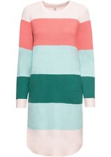 Strickkleid mit Taschen Gr. 44 Bunt Mini-Strick-Kleid Langarm Freizeit-Dress Neu