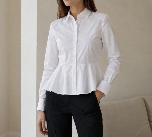 Hugo boss weiße peplum bluse - hugo,