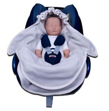 Popolini Baumwollvliessack für Autositz Ecru Car Seat Pouch GOTS Car Seat Cover 