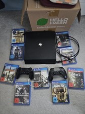 PlayStation 4 Pro Schwarz 1TB 9 Spiele 2 Controller Super Zustand