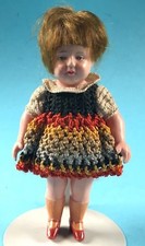 Celluloid Zelluloid Puppenstuben Puppe Haare bekleidet Minerva Buschow & Beck~20