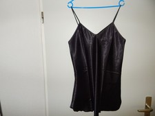 Negligee Nachthemd Reizwäsche L superschön  Spaghettiträger schwarz Satin sexy