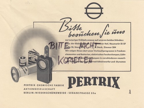 Berlin werbung 1939 - berlin,, pertrix