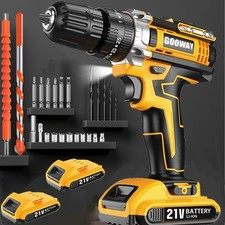 Akkuschrauber Akkubohrer 21 V Li-Ion Bohrschrauber Mit 2 Akku Ladegerät